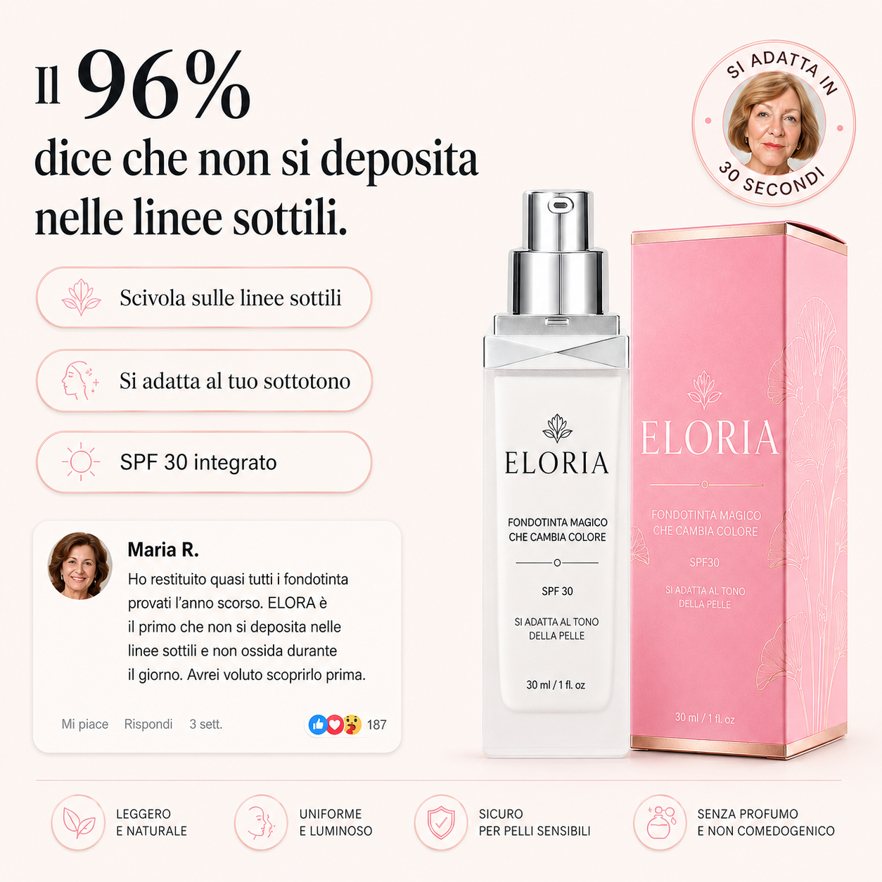 ELORIA - FONDOTINTA MAGICO CHE CAMBIA COLORE DELLA PELLE